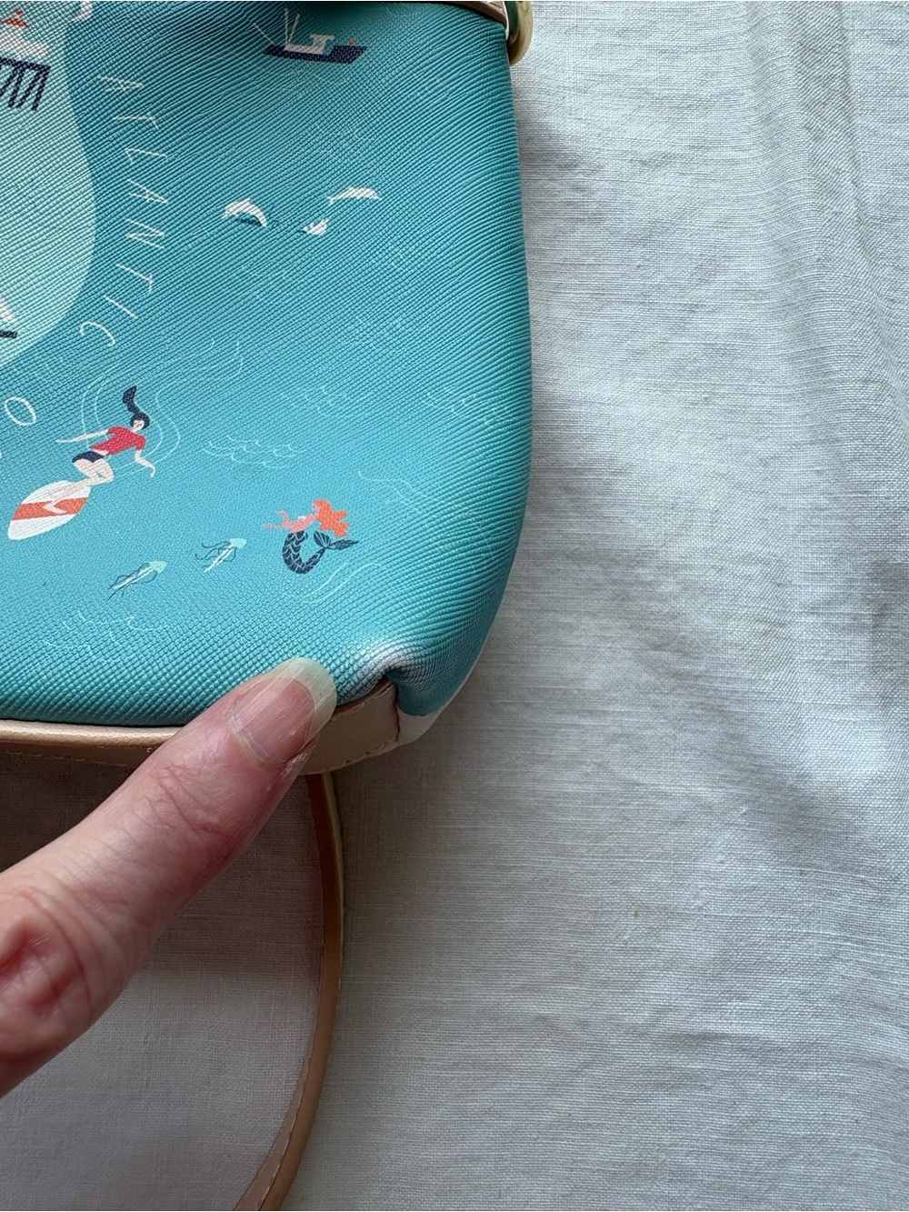Spartina 449 Myrtle Beach Print Crossbody - Light Blue/Cream - Picture 8 of 14